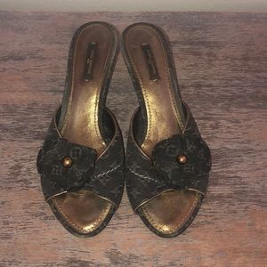 Louis Vuitton Flower Monogram Denim Kitten Heal